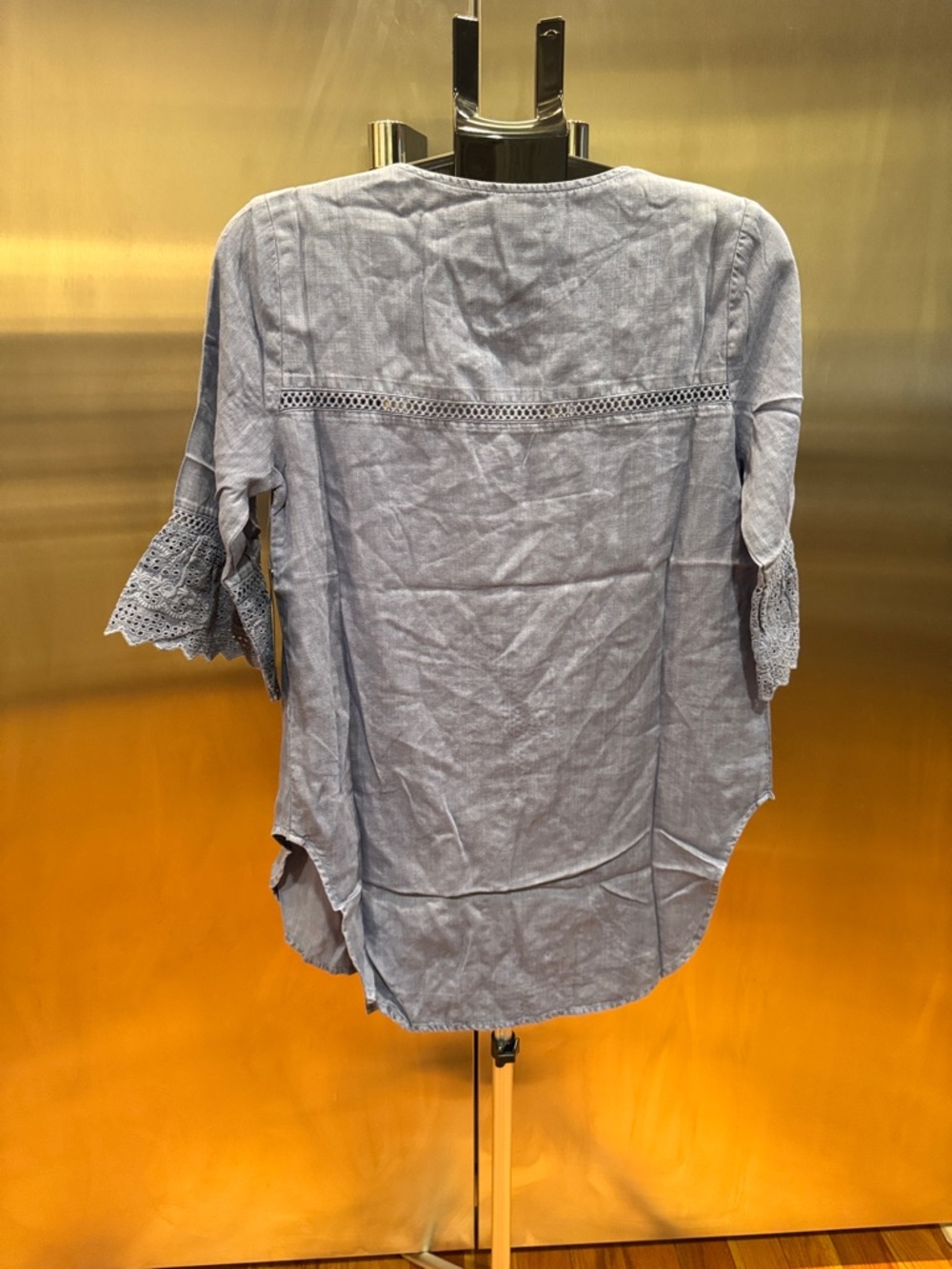 Blue Lace-Sleeve  Robe Kimono - Picture 6 of 10